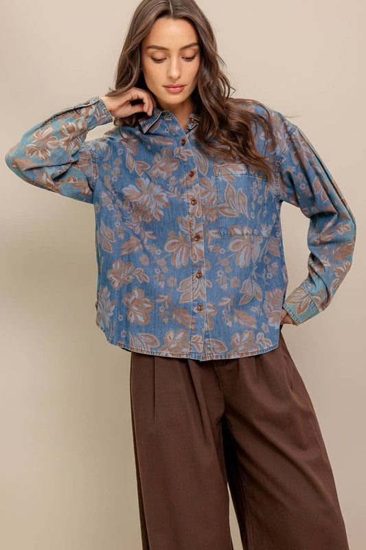Floral Button Up Top