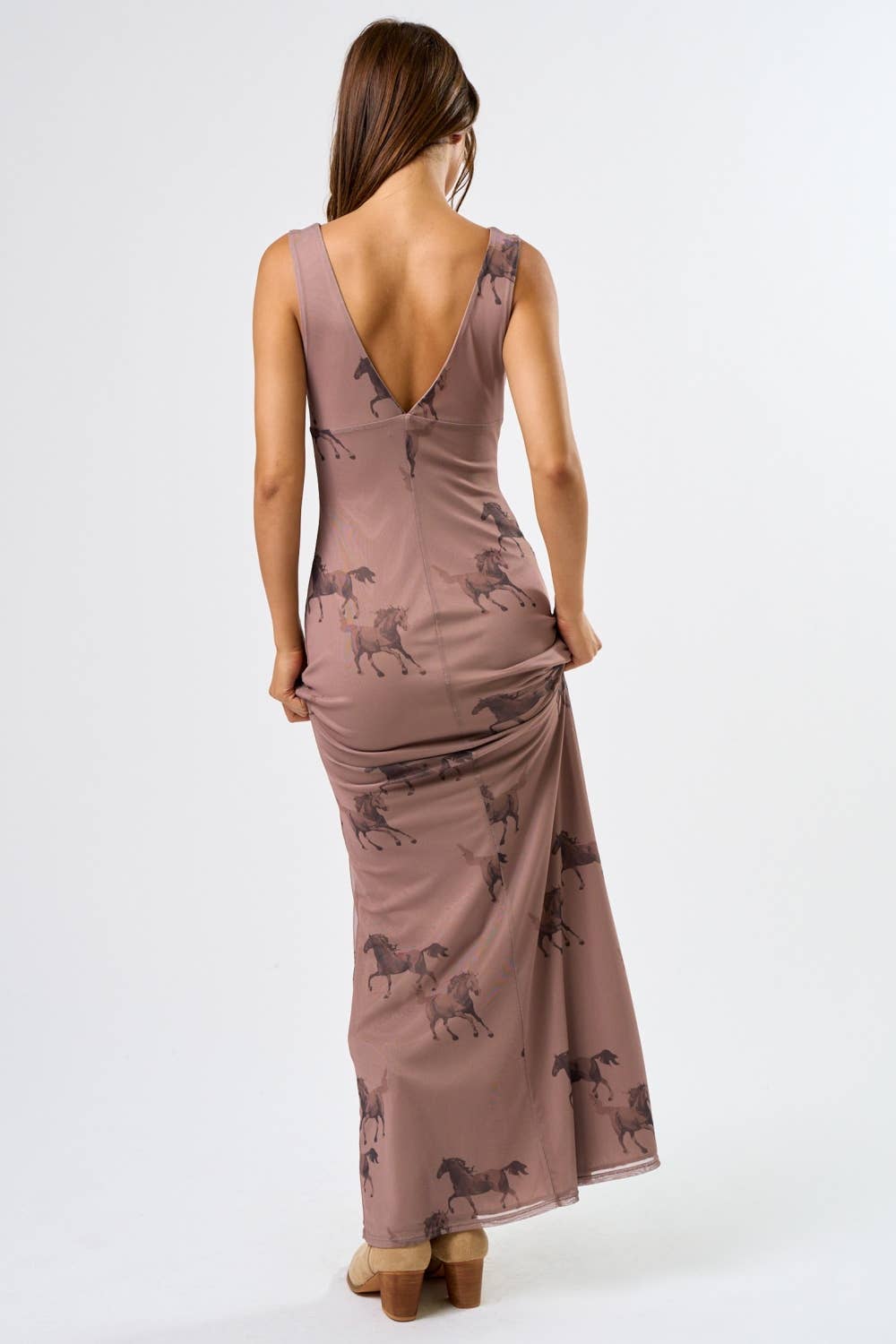 BD25228-6 MESH PRINT MAXI DRESS