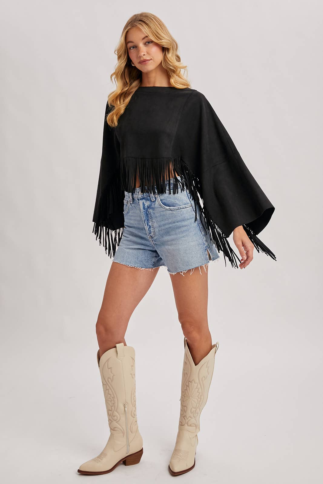 WESTERN BOHEMIAN SUEDE FRINGE CAPE