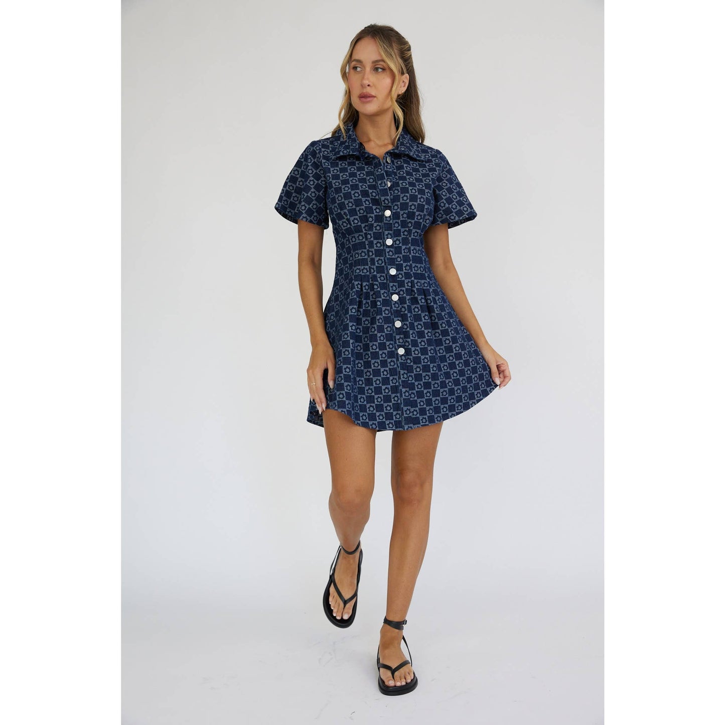FLORAL MONOGRAM MINI DRESS / CM3035D18