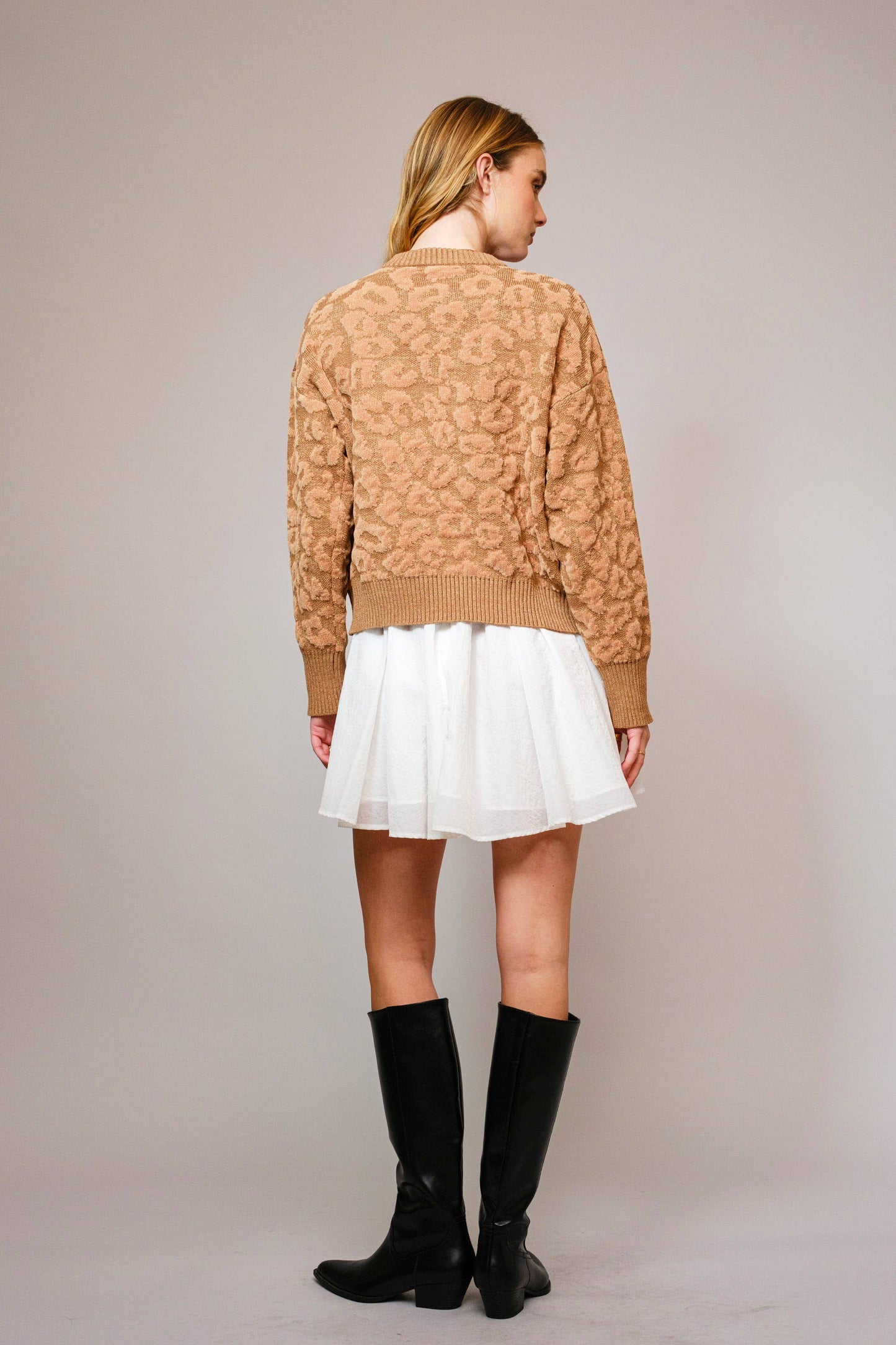 Leopard Western Patch Crewneck Sweater