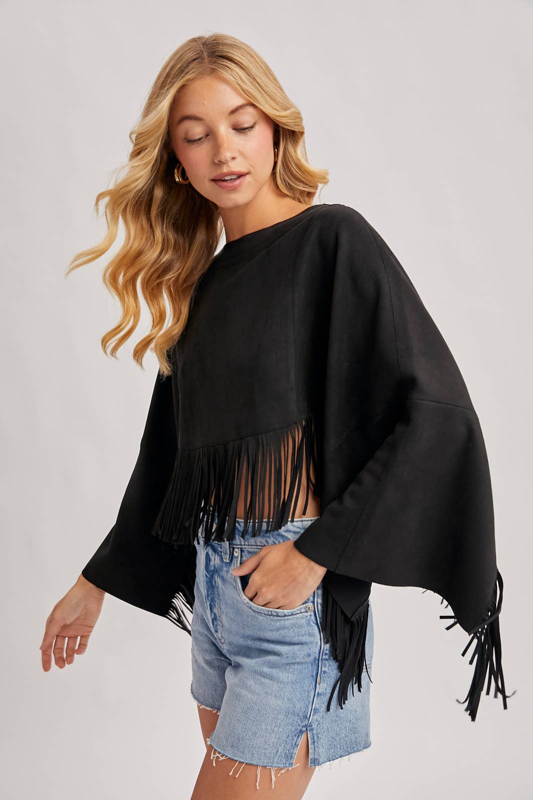 WESTERN BOHEMIAN SUEDE FRINGE CAPE