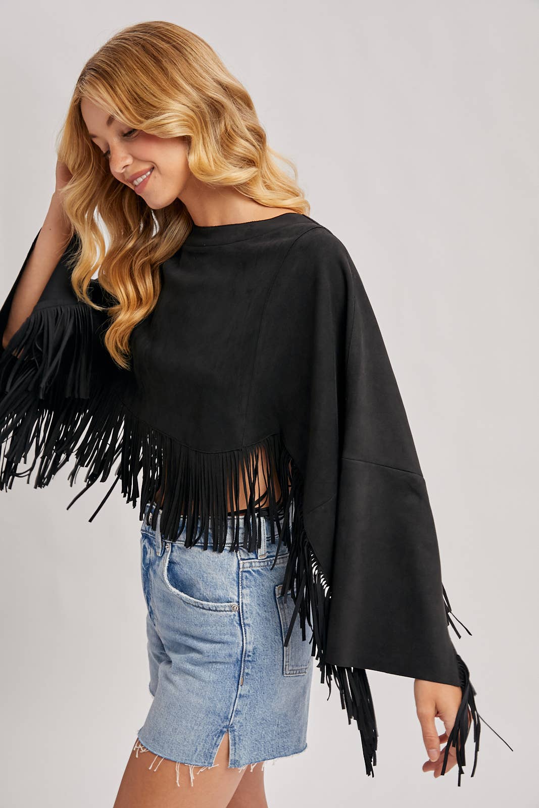 WESTERN BOHEMIAN SUEDE FRINGE CAPE