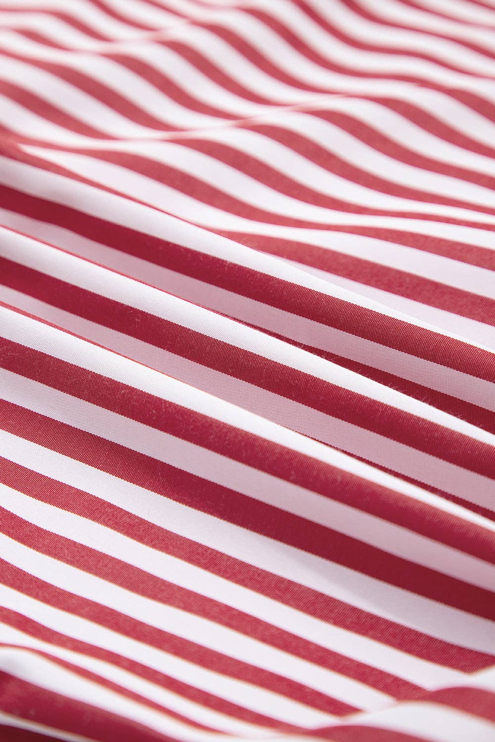 Red Stripe Patched Pocket Side Slit Loose Shirt