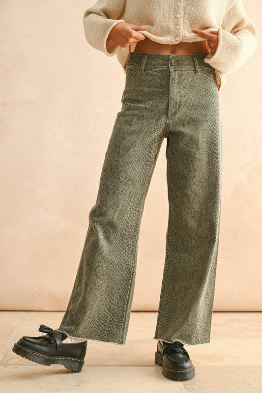 SNAKE PRINT PANTS