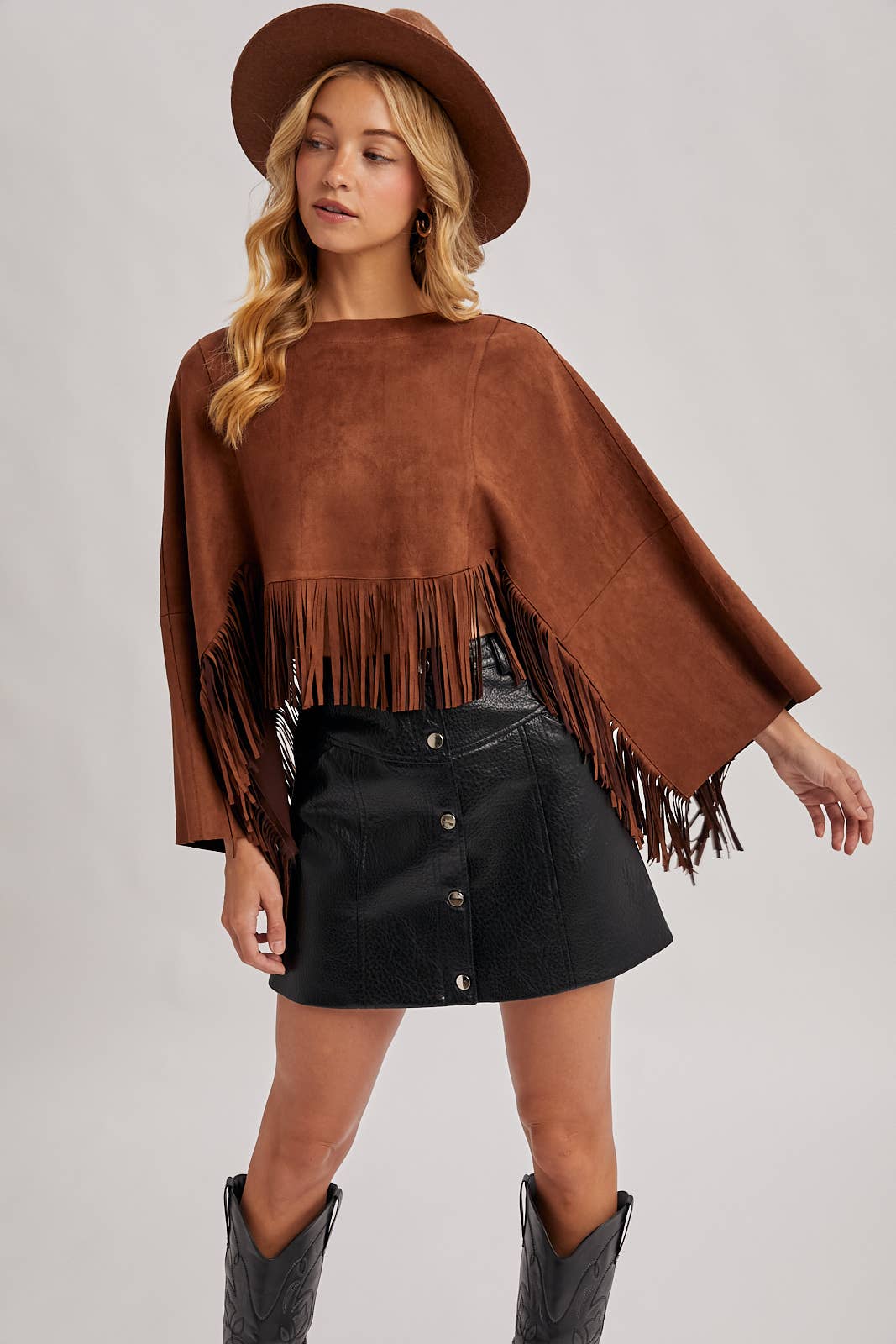 WESTERN BOHEMIAN SUEDE FRINGE CAPE