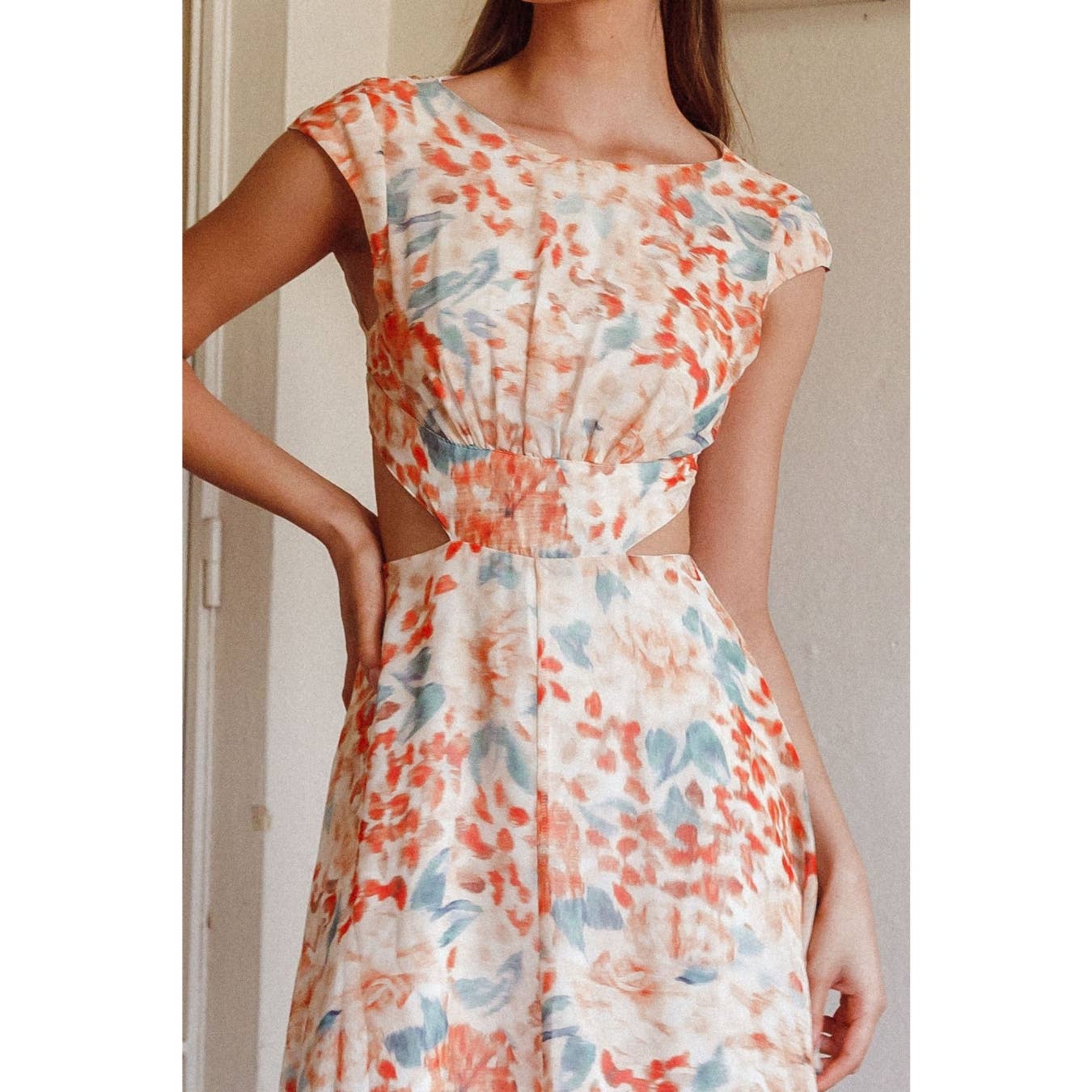 FLORAL FLOWY SKIRT MAXI DRESS / 63861J