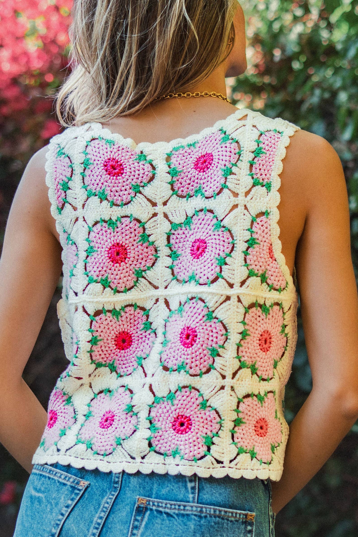 Floral Crochet Tank Top