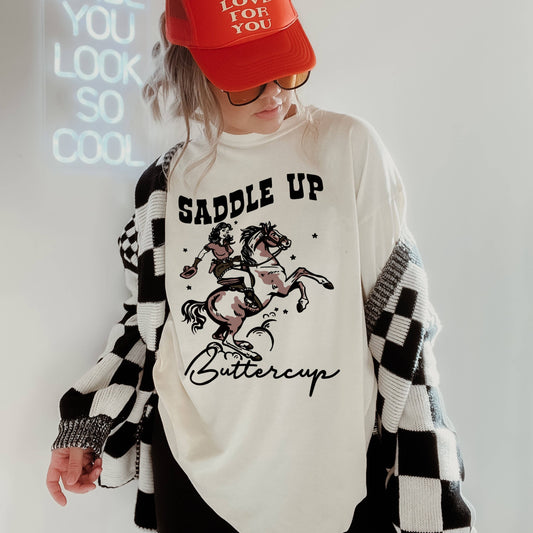Saddle Up Buttercup Western Graphic Tee
