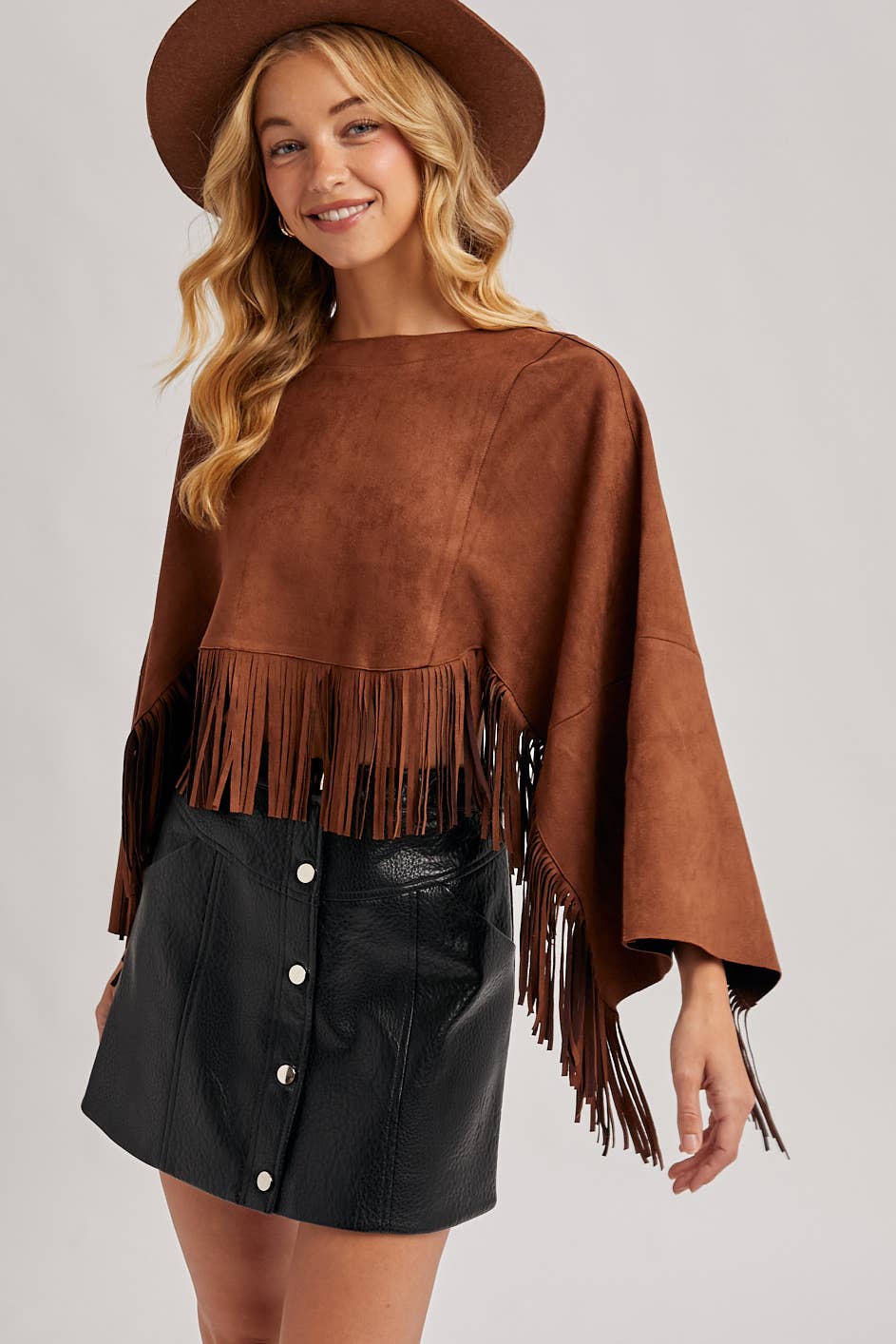WESTERN BOHEMIAN SUEDE FRINGE CAPE