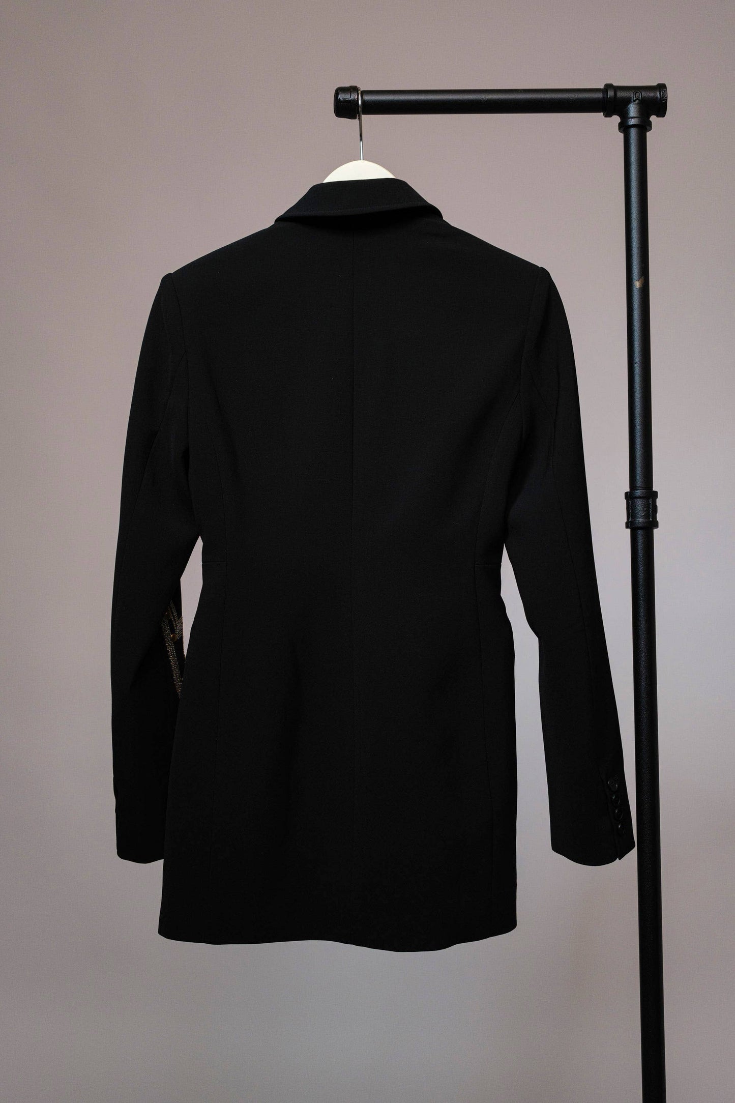 Woven Suiting Embroidered Tunic Blazer