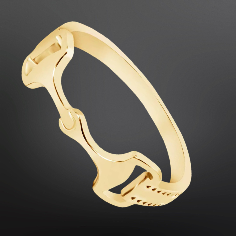 Equestrian Horse Snaffle Bit Sterling Silver Ring