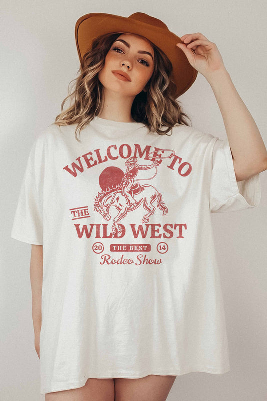 WELCOME WILD WEST OVERSIZED GRAPHIC TEE