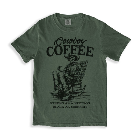 Cowboy Coffee Tee – Western Caffeine Graphic T-Shirt