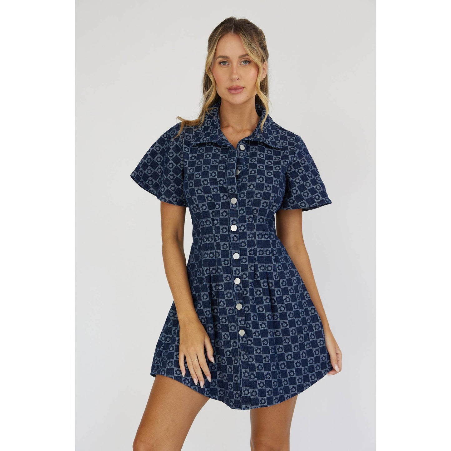 FLORAL MONOGRAM MINI DRESS / CM3035D18