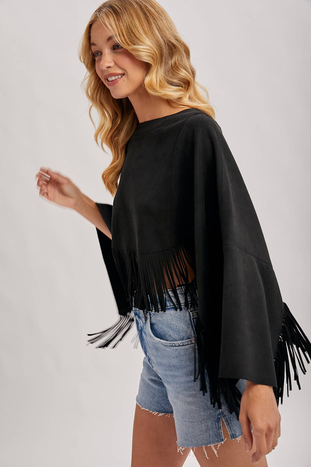 WESTERN BOHEMIAN SUEDE FRINGE CAPE