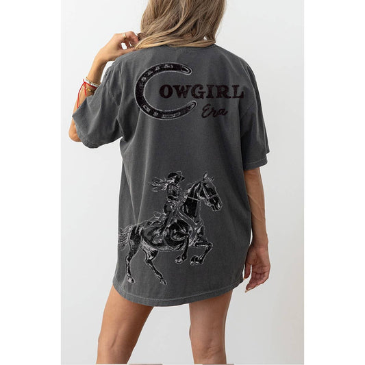 BUTTERFLY DROPPED  GRAPHIC  OVERSIZED TEE