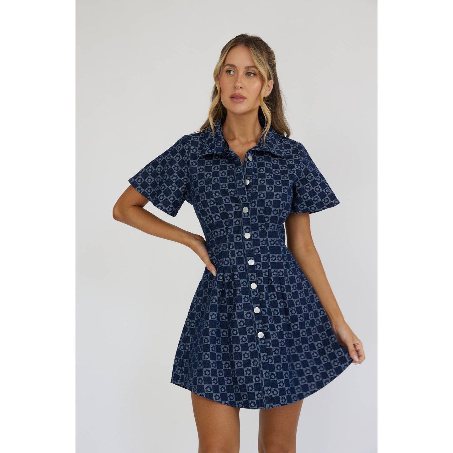 FLORAL MONOGRAM MINI DRESS / CM3035D18