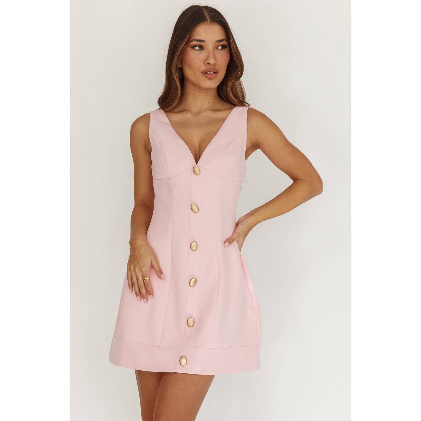 SLEEVELESS SHIFT MINI DRESS / 64542J10