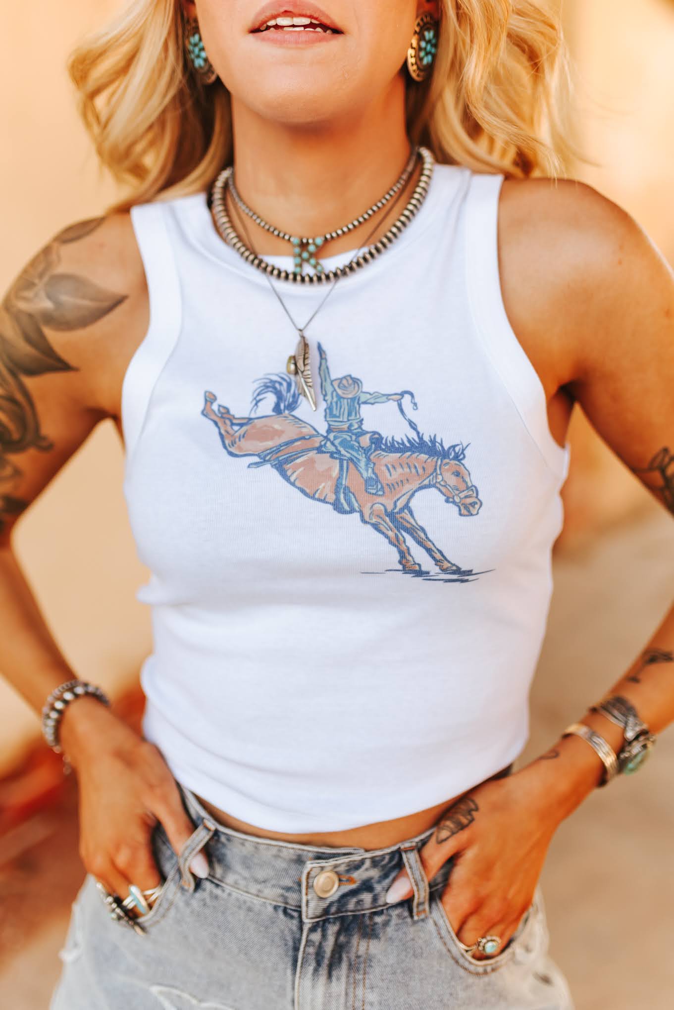 Buckin' Horse Cropped Tank