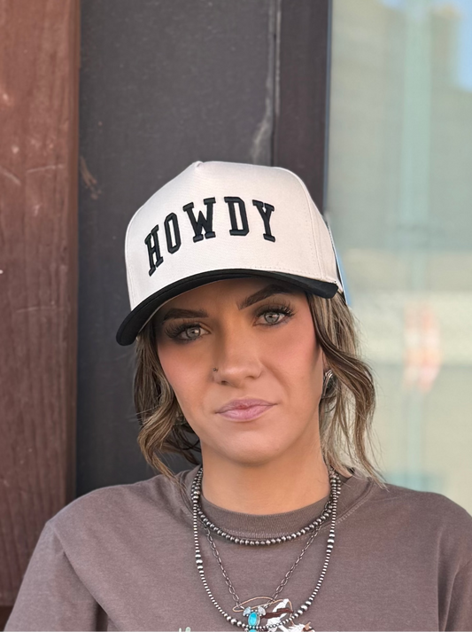 HOWDY 3D Letter Embroidered Two-Tone Trucker Hat