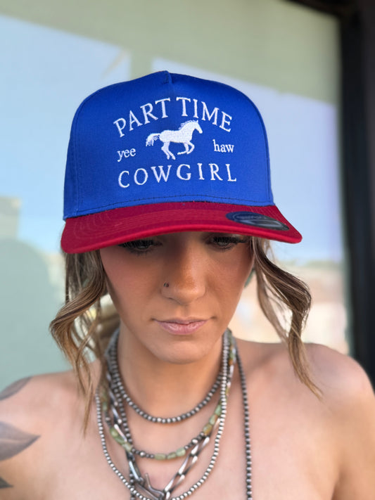 Part Time Cowgirl Two Tone Trucker