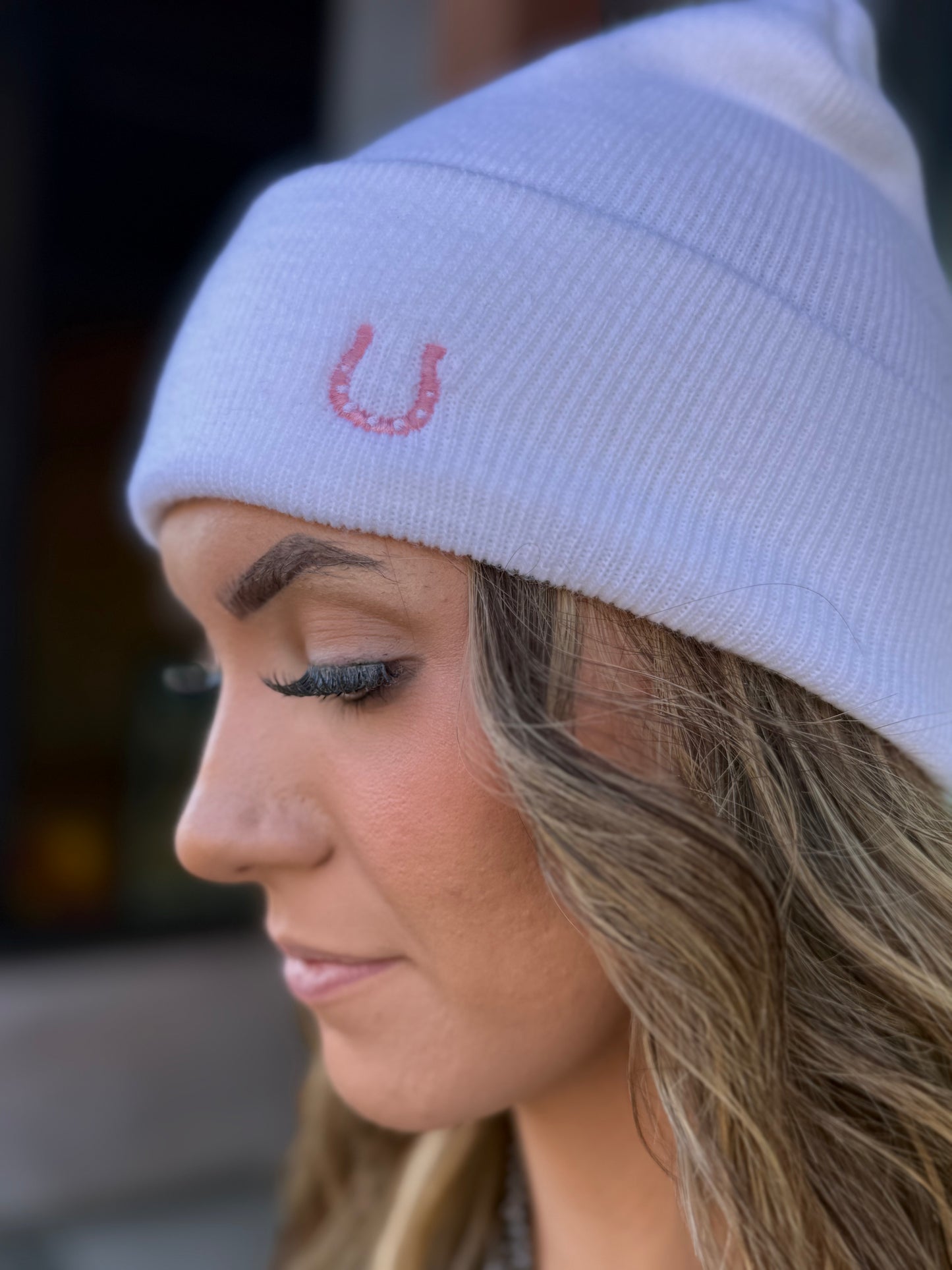 COWGIRL UP BEANIE (WHITE)