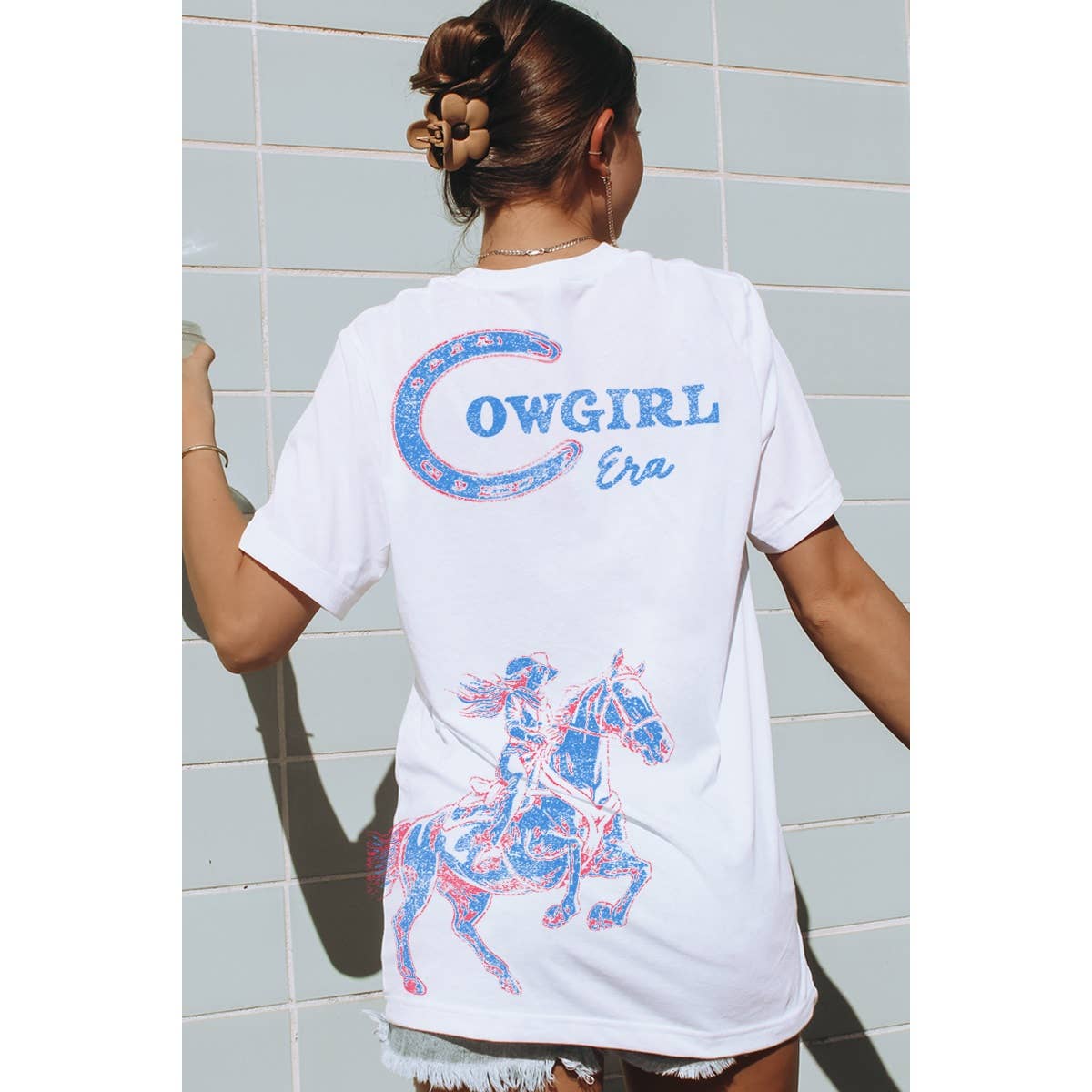 BUTTERFLY DROPPED  GRAPHIC  OVERSIZED TEE