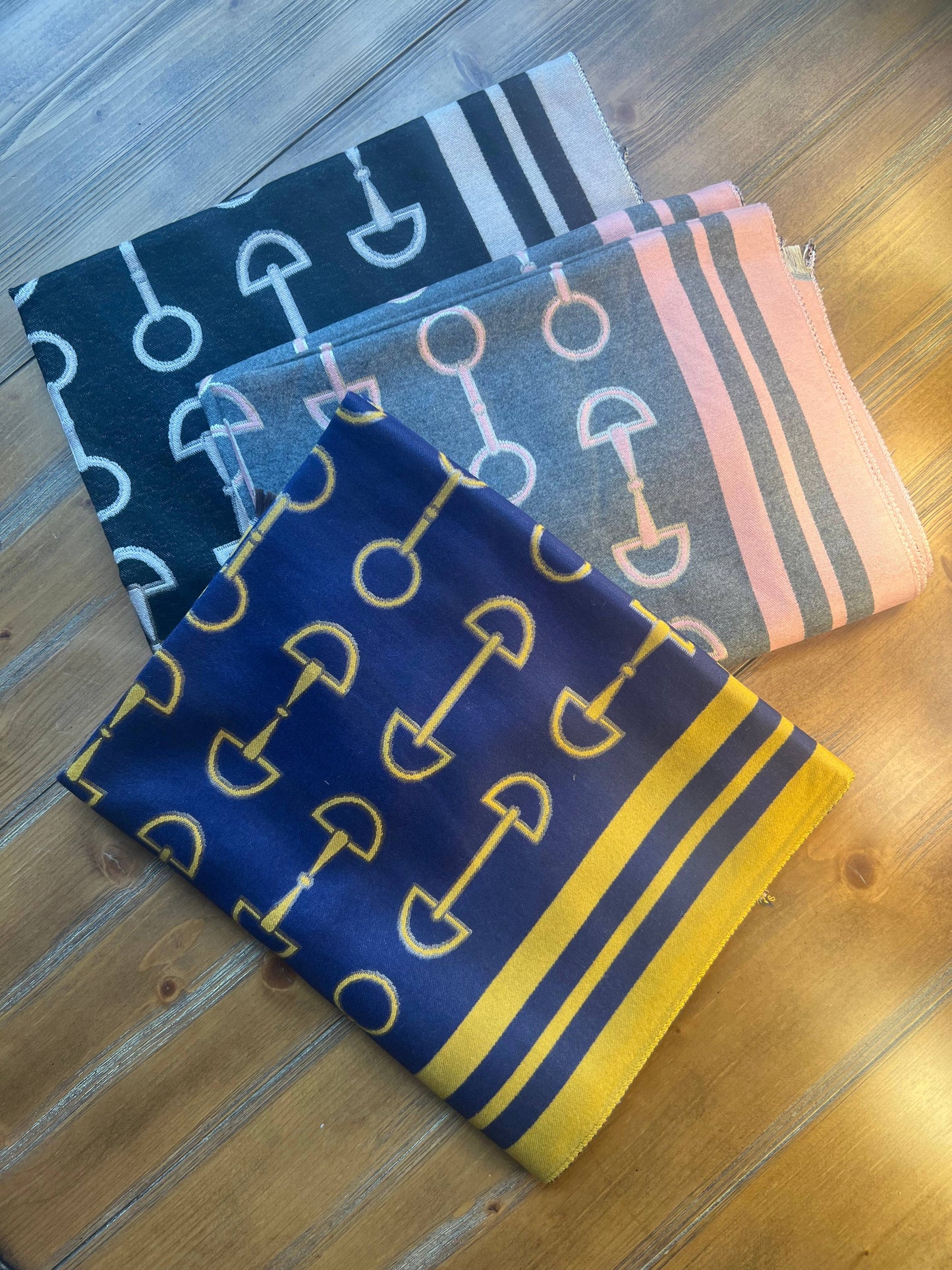 Equestrian Snaffle Bit Horse Design Winter Scarf Wrap