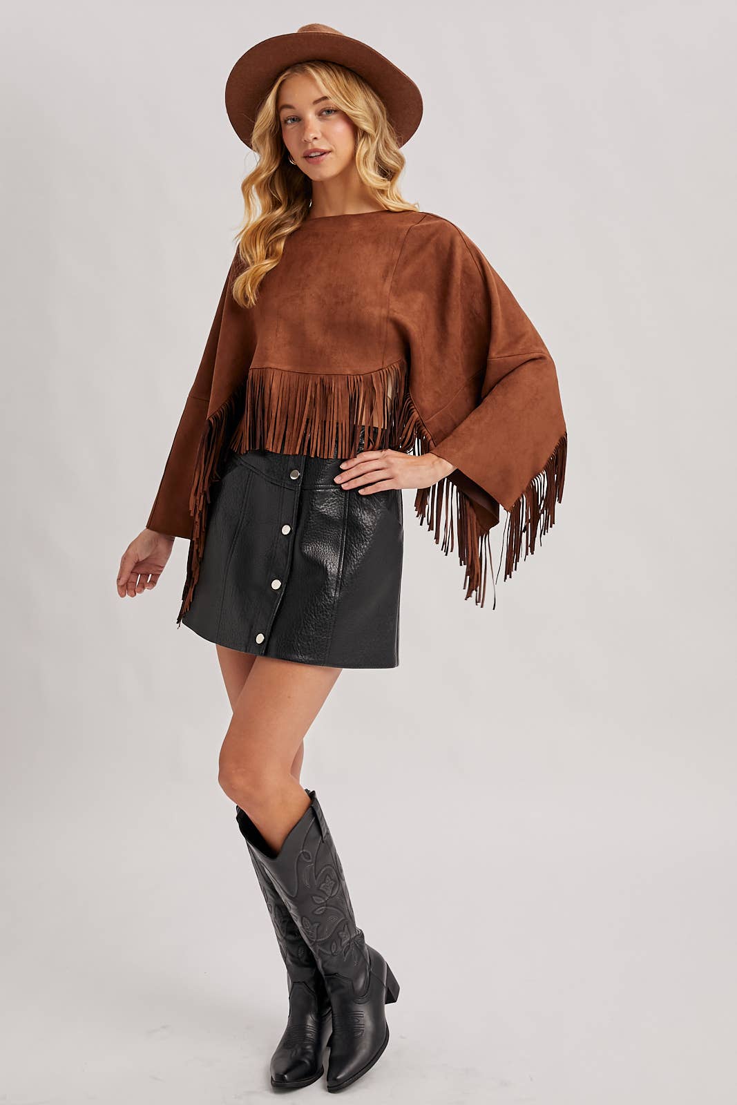 WESTERN BOHEMIAN SUEDE FRINGE CAPE