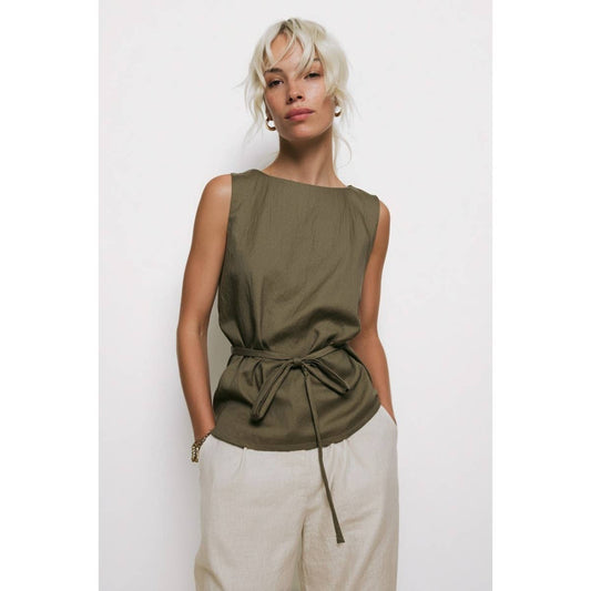 Sleeveless Cinched Tunic Top