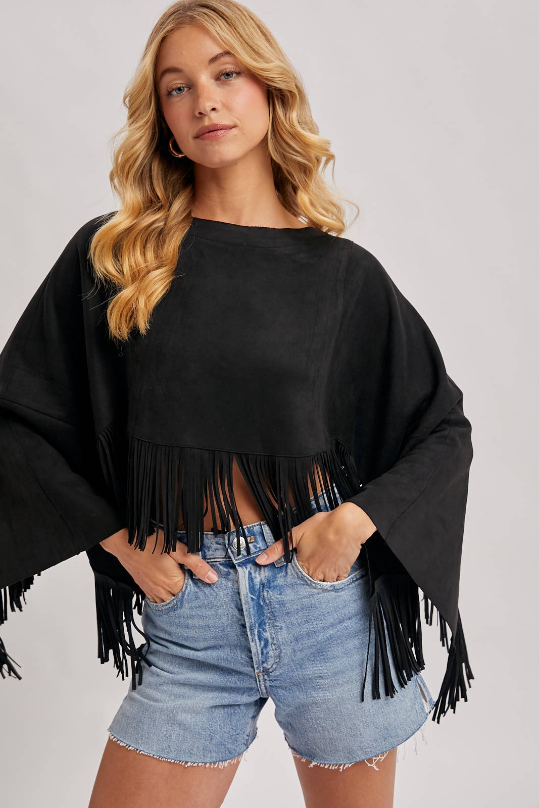 WESTERN BOHEMIAN SUEDE FRINGE CAPE