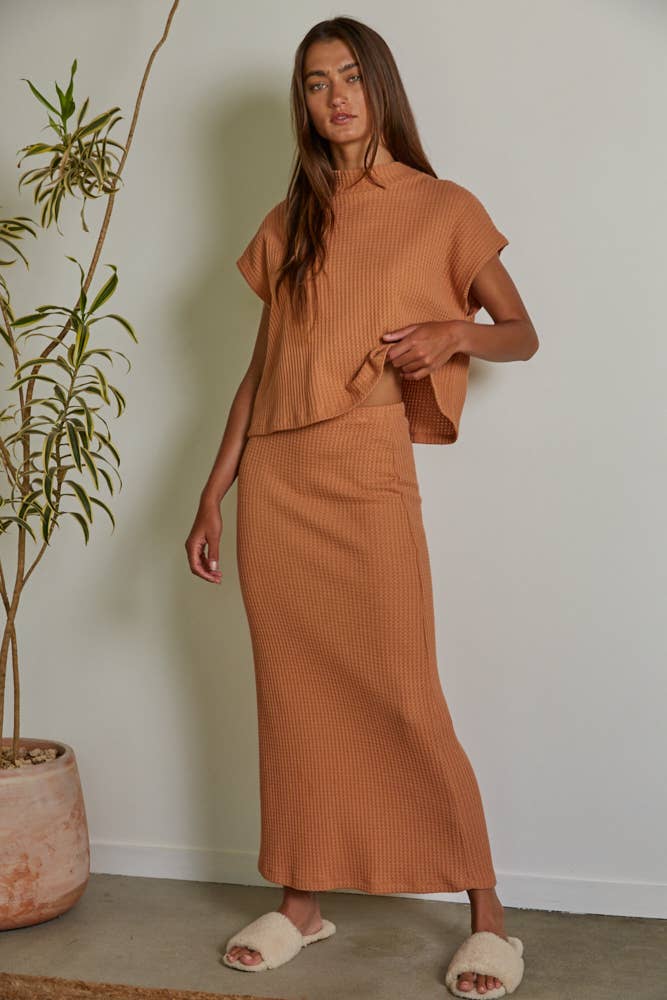 RJ3097 | Knit Thermal Mock Neck Sleeveless Top