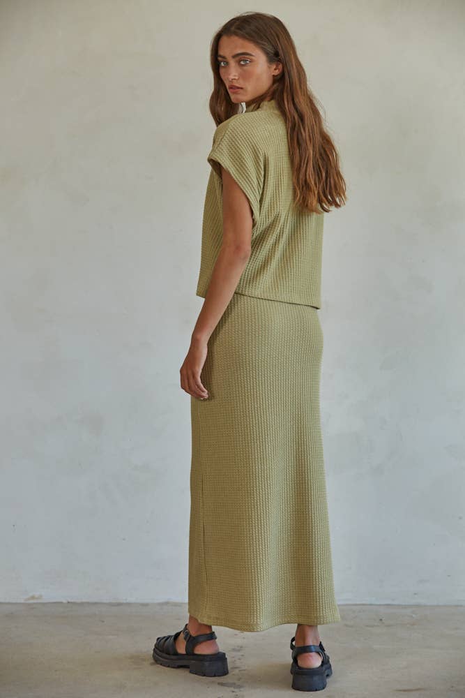 RJ3097 | Knit Thermal Mock Neck Sleeveless Top